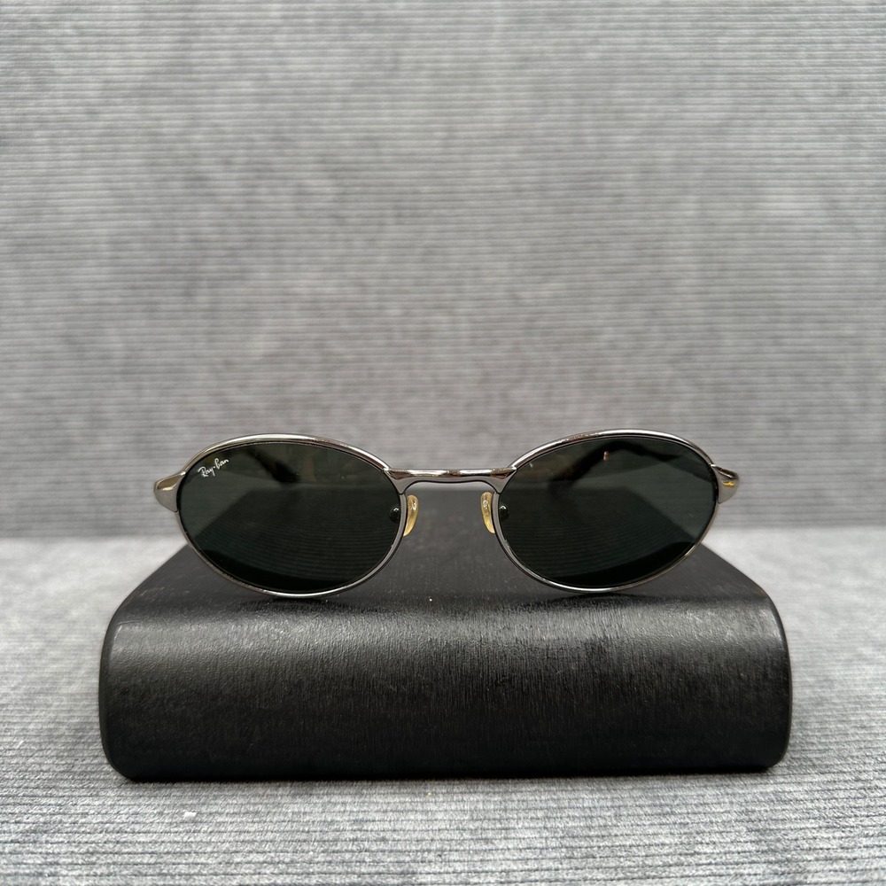 B&L Ray-Ban Vintage Oval Y2K Sunglasses Gunmetal W2839 PUAS Bausch & Lomb
